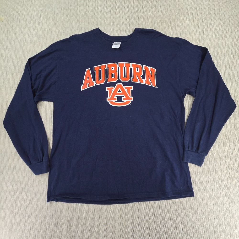 Auburn Tigers Shirt Mens XL Blue NCAA‎ College Football Long Sleeve Graphic Tee